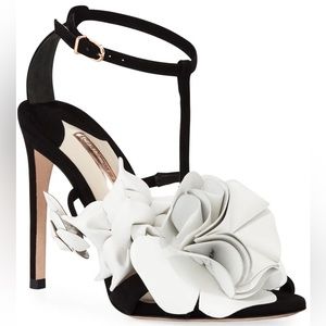 Sophia Webster Jumbo Lilico Black & White strappy heels flowers